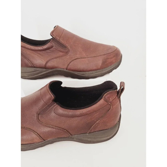 LL Bean Brown Leather Slip On Causal Mens Shoes Size 11.5 - Picture 2 of 7
